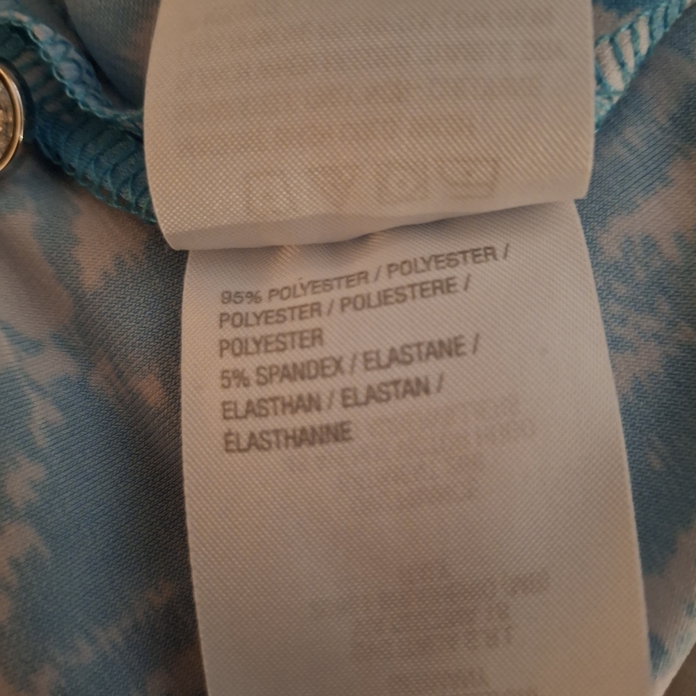 Susan Graver Blue Patterned Women's 3/4 Sleeve Top - Picture 7 of 10